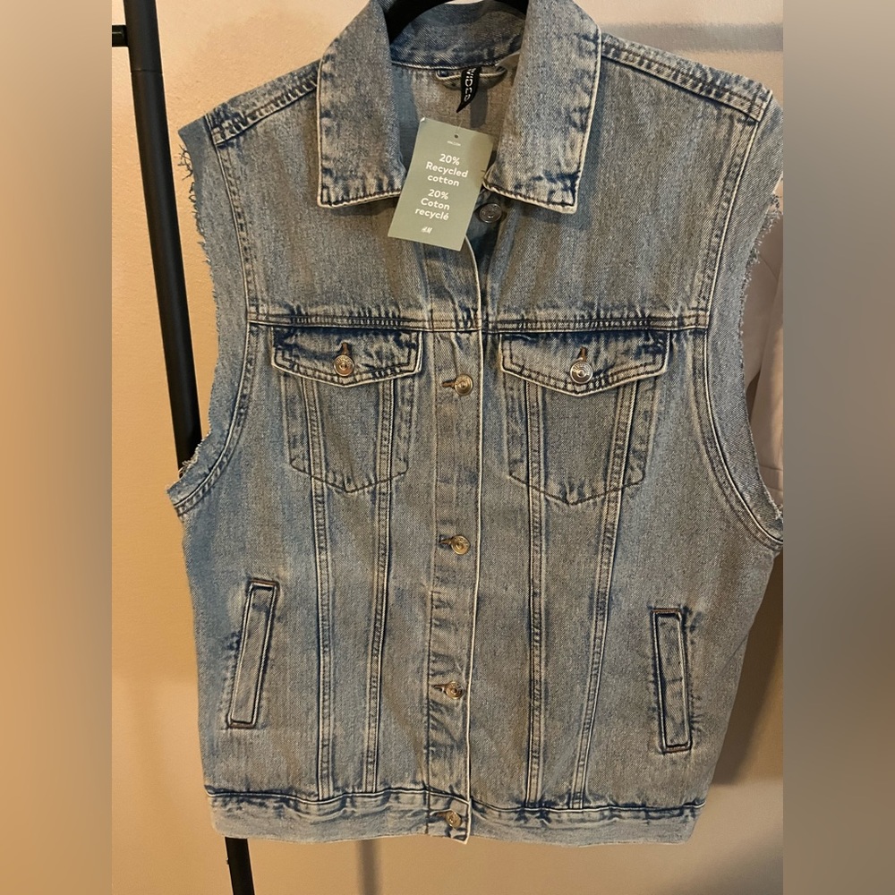Oversized Denim Vest , Brand New!!